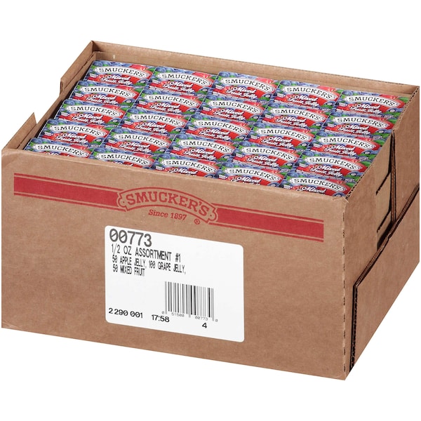 Smuckers Smucker's Assortment 1 Apple/Grape/Mixed Fruit Jelly .5 oz